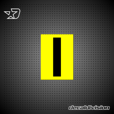 Reflective Number Sticker 1 - Stencil Square